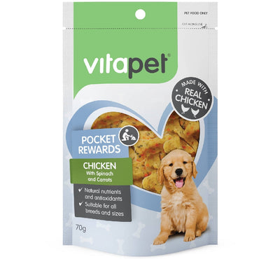Vitapet Dog Treat Trainers Chicken & Vegetable Bone 70gm-Dog Treats-Ascot Saddlery