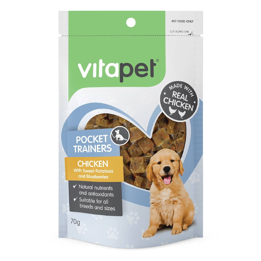 Vitapet Dog Treat Trainers Sweet Potato Chunks 70gm-Dog Treats-Ascot Saddlery