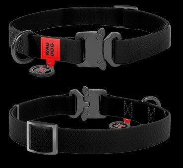 Waudog Waterproof Dog Collar With Qr Passport Black-Dog Collars & Leads-Ascot Saddlery