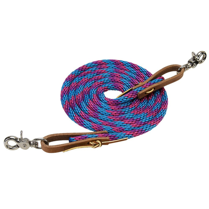 Weaver Western Roper Rein 1/2" X 8ft Pink & Purple & Teal-HORSE: Stock & Western-Ascot Saddlery