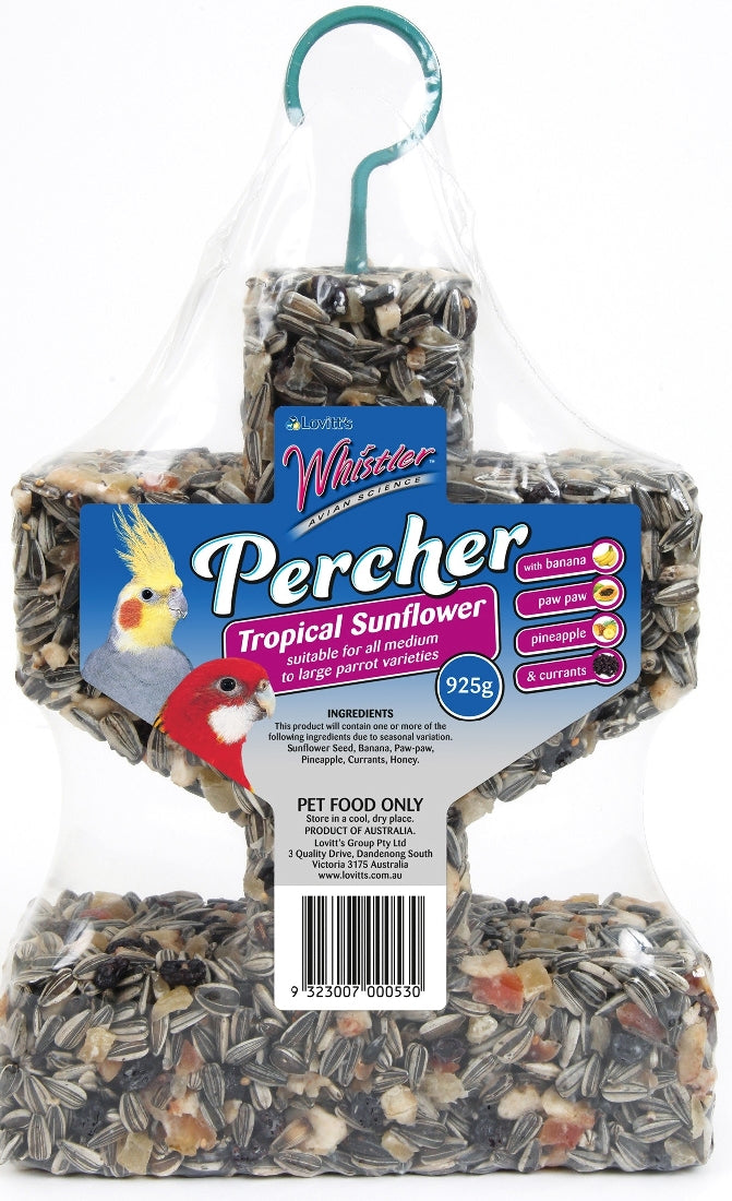 Whistler Percher Tropical Sunflower 925gm-Bird Food & Treats-Ascot Saddlery