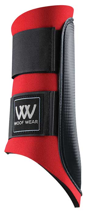 Woof Club Brushing Boots Neoprene Black & Red-HORSE: Horse Boots-Ascot Saddlery