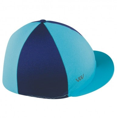 Woof Hat Cover Electric Blue & Navy-RIDER: Helmets-Ascot Saddlery