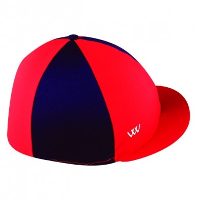 Woof Hat Cover Red & Navy-RIDER: Helmets-Ascot Saddlery