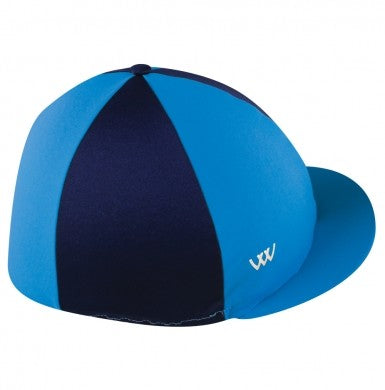Woof Hat Cover Turquoise & Navy-RIDER: Helmets-Ascot Saddlery