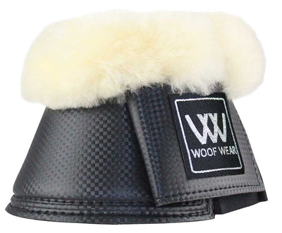 Woof Overreach Pro Boots Sheepskin Collar Black-HORSE: Horse Boots-Ascot Saddlery