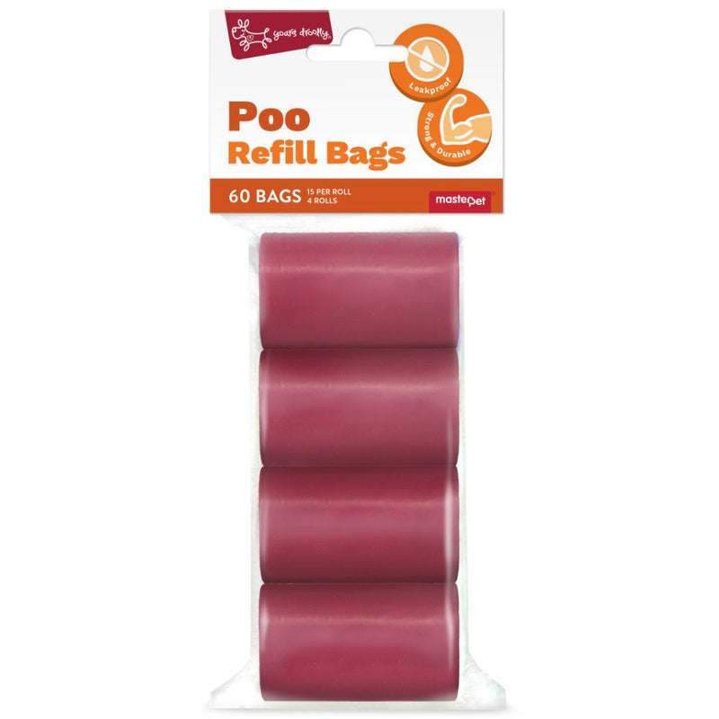 Yours Droolly Poo Bag Refill Red 315pk-Dog Walking-Ascot Saddlery