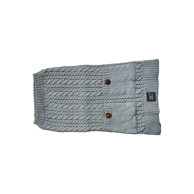 Zeez Sweater Cable Knitted Grey-Dog Rugs & Fashion-Ascot Saddlery