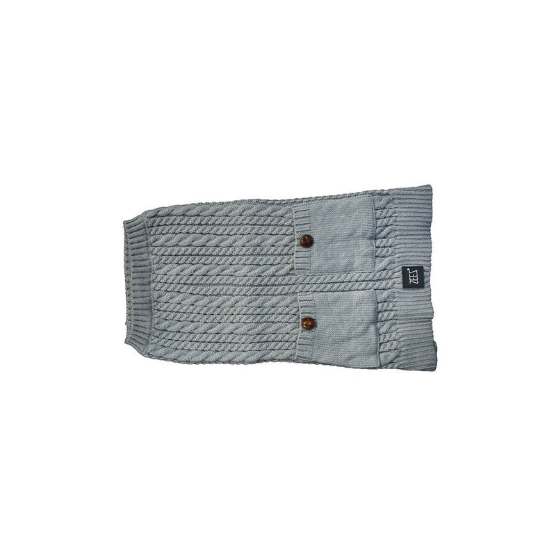 Zeez Sweater Cable Knitted Grey-Dog Rugs & Fashion-Ascot Saddlery