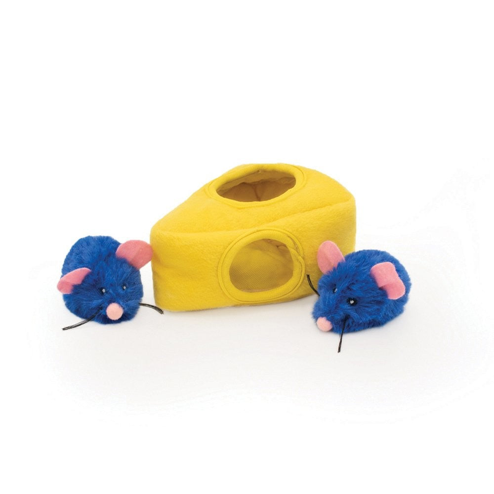 Zippy Claws Burrow Mice N Cheese 23cm X 13cm X 6cm-Cat Gyms & Toys-Ascot Saddlery