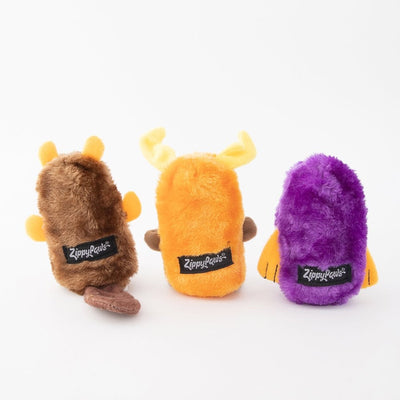 Zippy Paws Squeakie Buddies Beaver Moose Walrus Set Of 3-Dog Toys-Ascot Saddlery