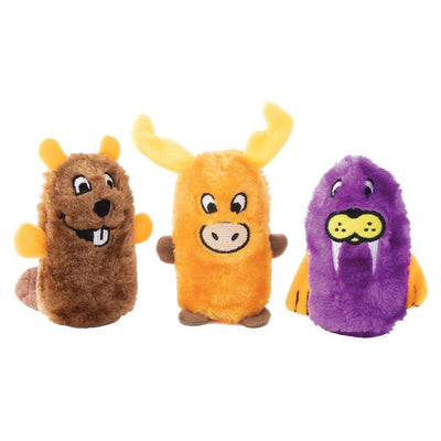 Zippy Paws Squeakie Buddies Beaver Moose Walrus Set Of 3-Dog Toys-Ascot Saddlery