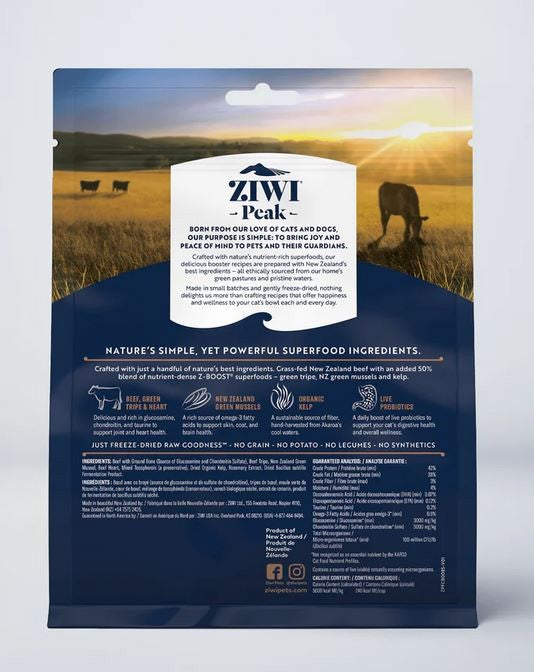 Ziwi Peak Freeze Dried Cat Superboost Beef 85gm-Cat Food & Treats-Ascot Saddlery